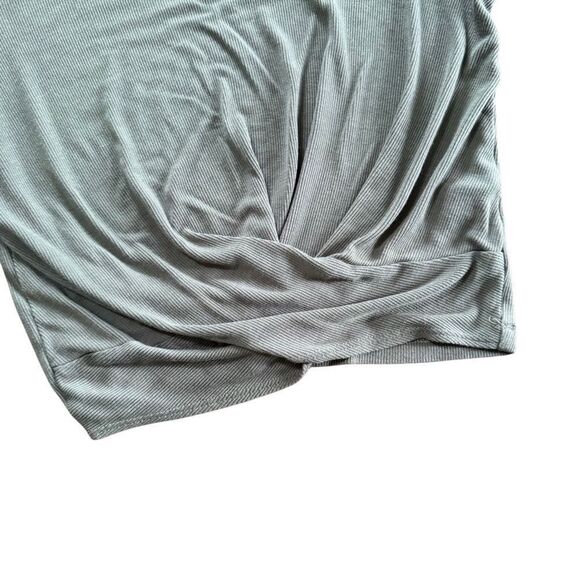 Marine Layer Lexi Rib Twist Front Top Tee Dusty Olive Small - Picture 5 of 6